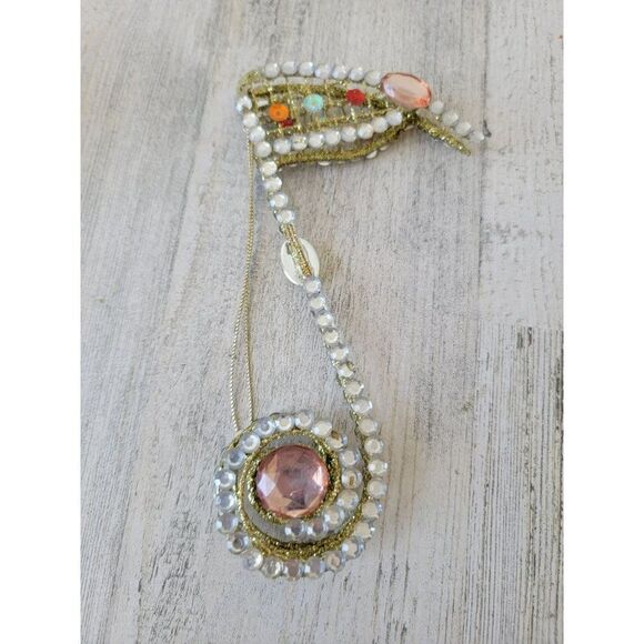 Sequin glitter music note ornament Xmas decor Golden - Picture 7 of 7